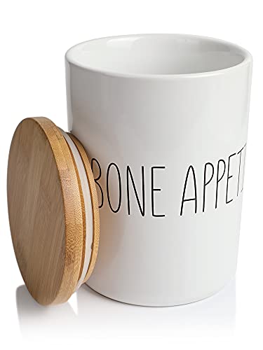 ARTHAUSEN Dog Treat Jar Bone Appetit Ceramic