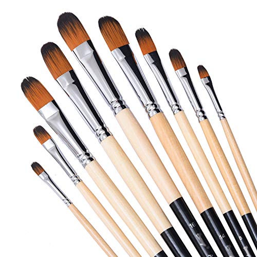 Artist Filbert Paint Brushes Set