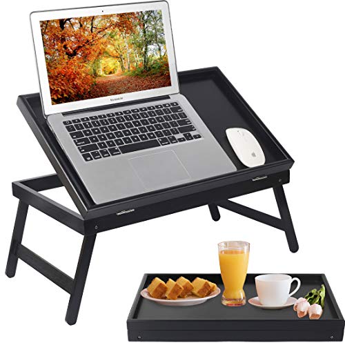 Artmeer Bed Tray Table with Folding Legs