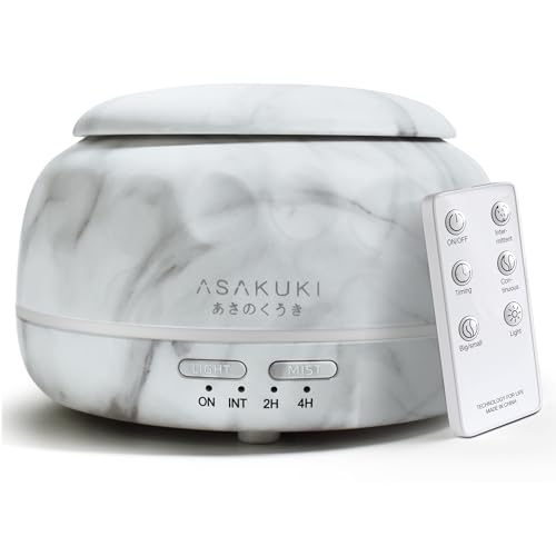 ASAKUKI Essential Oil Diffuser 300ML - Marble Aromatherapy Humidifier