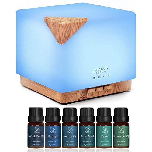 ASAKUKI Essential Oil Diffuser and Blend Set Bundle