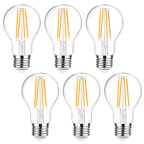 Ascher Dimmable LED Light Bulbs, 60 Watt Equivalent, Warm White, 6 Pack