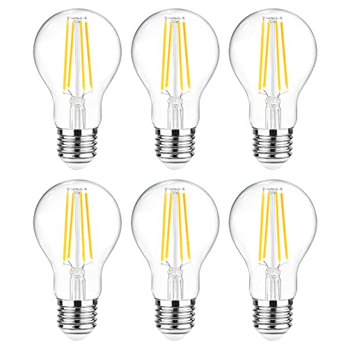Ascher LED Filament Light Bulbs, Daylight White, 6-Pack