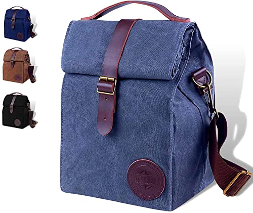 ASEBBO 10L Insulated Lunch Bag - Sturdy Waxed Canvas Lunch Box