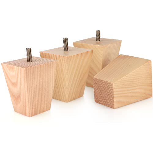 Ash Wood Furniture Legs - Set of 4, 3 Inches