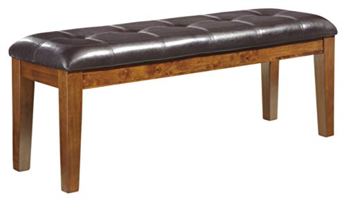 Ashley Ralene Tufted Dining Room Bench, Medium Brown