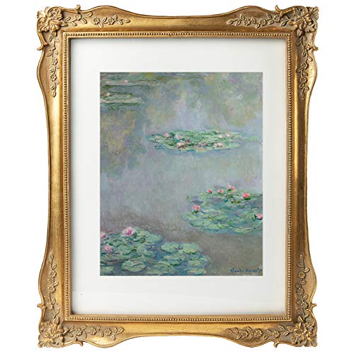 ASOWIN 11x14 Antique Picture Frame with Corner Flower Decor
