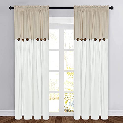 ASPMIZ Farmhouse Cotton Blend Curtains