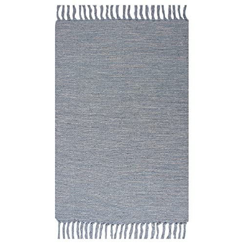 Asraie Reversible Cotton Ribbed Rag Rug 2x3' (Grey)