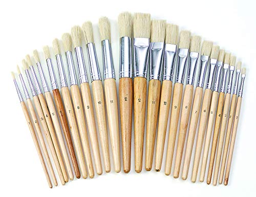 Assorted Sizes Paint Brushes, Set of 12