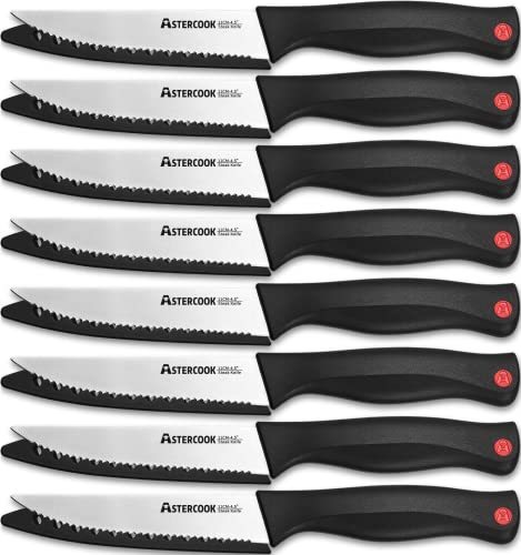Premium Steak Knife Set - 8 Pieces with Sheath, Dishwasher Safe