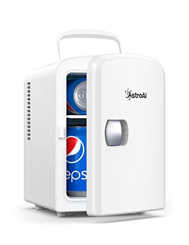 AstroAI Mini Fridge, 4 Liter/6 Can AC/DC Portable Thermoelectric Cooler and Warmer Refrigerators