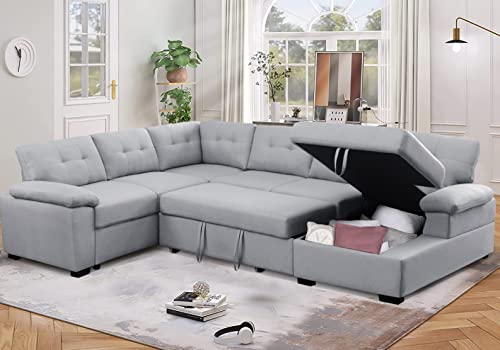 asunflower Sectional Sleeper Sofa Couch with Pull-Out Bed