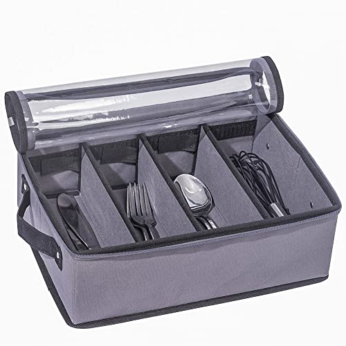 ATBAY Silverware Storage Box with 4 Compartments