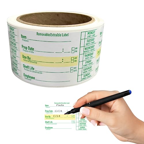 250 Food Container Labels - Removable & Freezer Safe