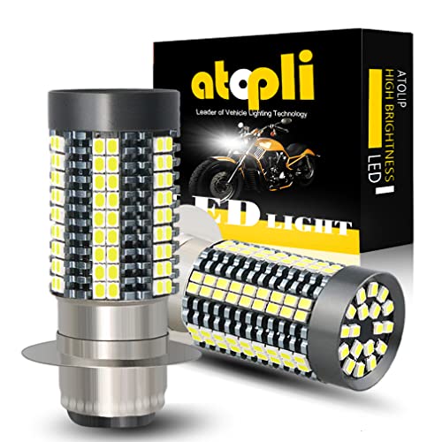 ATOPLE H6M LED Motorcycle Headlight Bulb, Hi/Lo Beam, 2800 Lumens, 6000k, 2-Pack