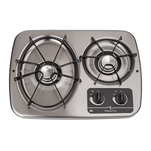 2-Burner Stainless Drop-in Cooktop for Camper/RV | DV20-S Model