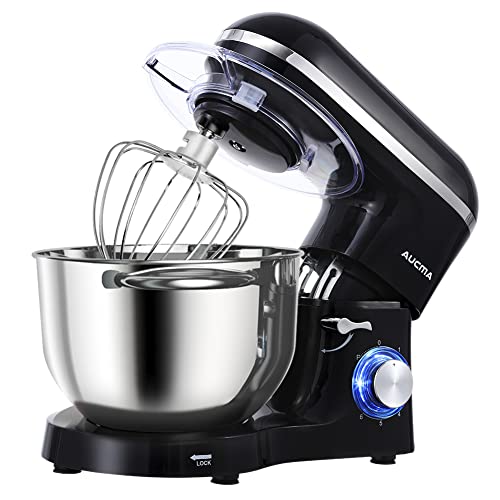 Stand Mixer, Zuccie 4.8QT Kitchen Electric Stand Mixer, 380W Motor Power  Food Mixer, 8+P-Speed Dough Mixer with Dough Hook, Wire Whip & Beater, Black