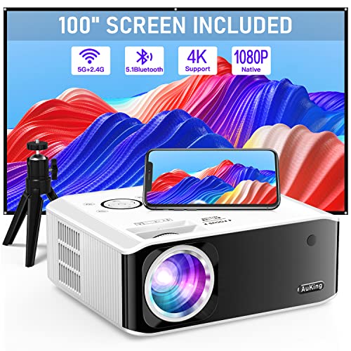 AuKing WiFi and Bluetooth Projector