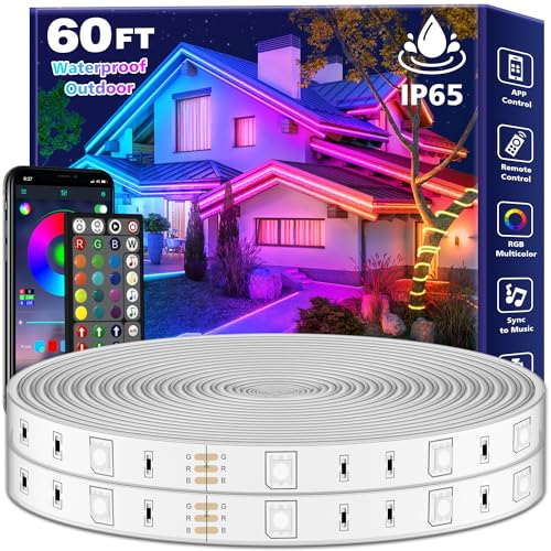 Aulimhti 60Ft Outdoor Waterproof LED Strip Lights