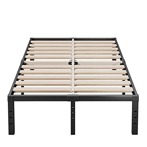 Auroral Zone 18" Wood Slat Queen Bed Frame: High Support, Underneath Storage