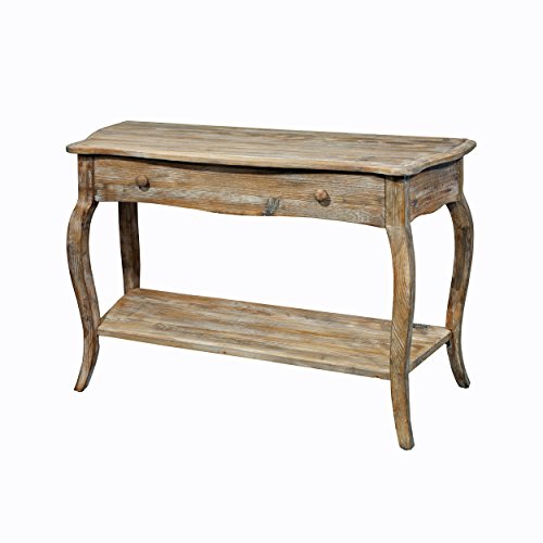 Austerity Reclaimed Wood Console Table with Open Shelf, Driftwood