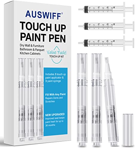 Slobproof Touch Up Paint Pen- Refillable Paint Brush Pens 5 in 1 Pack-  Paint Touch Up Pen for Walls, Paint Brush Pen, Paint Touch Up Pen for Wall