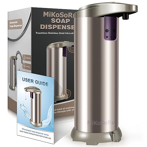 MiKoSoRu Stainless Steel Soap Dispenser with Adjustable Levels