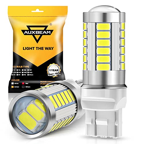 Auxbeam 7440 LED Reverse Light Bulb, Super Bright White T20 Bulbs, Pack of 2