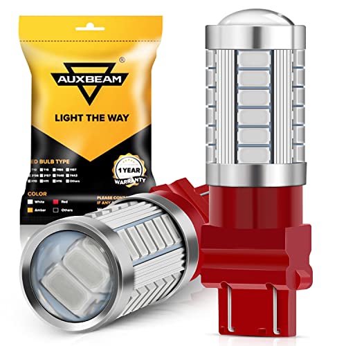 Auxbeam Red LED Bulbs, Super Bright Brake Stop Tail Lights Taillights, Pack of 2