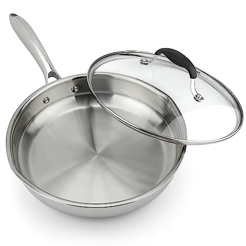 AVACRAFT 10 Inch Tri-Ply Stainless Steel Frying Pan