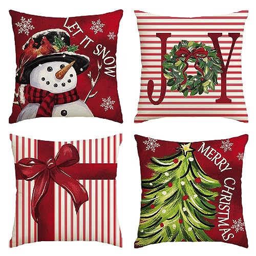 AVOIN Christmas Throw Pillow Covers Set of 4
