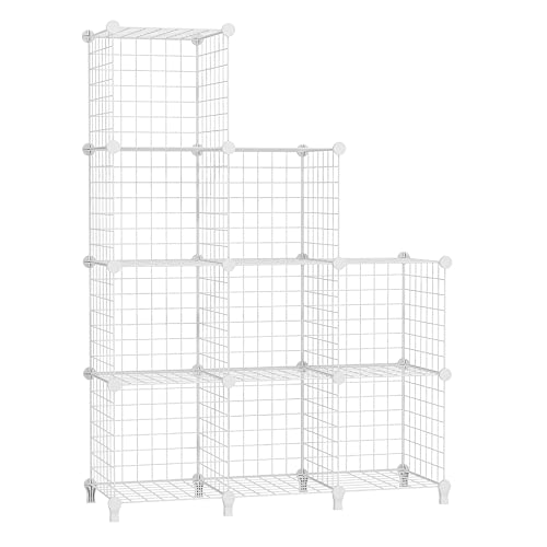 AWTATOS 9-Cube Metal Storage Organizer for Bedroom & Office, White
