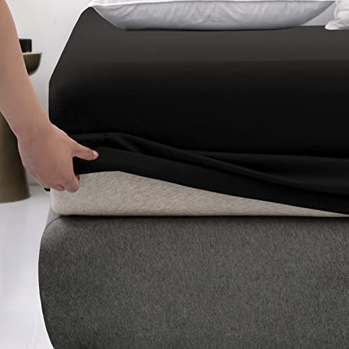 COSMOPLUS Fitted Sheet Twin Fitted Sheet Only(No Flat Sheet or Pillow Shams),4 Way Stretch Micro-Knit,Snug Fit,Wrinkle Free,for Standard Mattress and