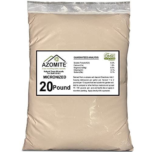 Azomite Organic Fertilizer - 20 Lbs Bulk Bag of Essential Minerals