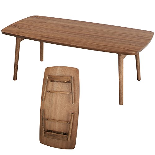 AZUMAYA Foldable Walnut Wood Coffee Table