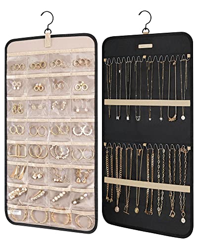 BAGSMART Hanging Jewelry Organizer Storage Roll