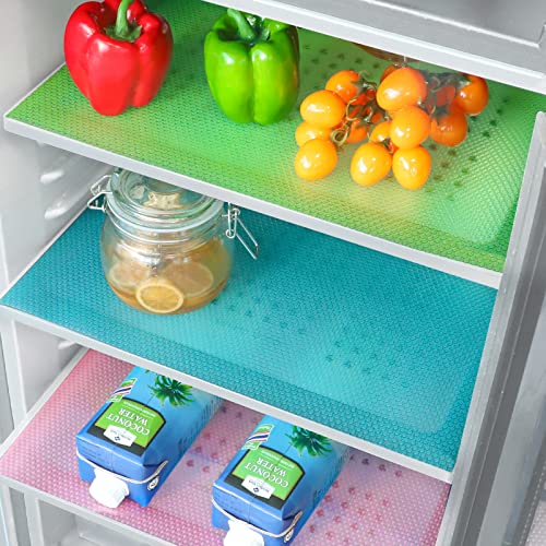 Set of 4 EVA Refrigerator Mats, Refrigerator Liner Mats, Refrigerator Shelf  Liners, Household Daily Moisture and Oil Resistant Cuttable Cabinet Drawer  Mats Table Mats, Easy to Clean and Wash, Placemats Glass Shelf