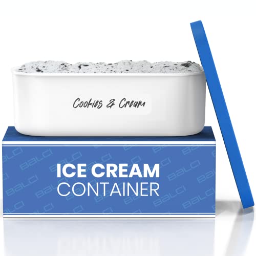 BALCI 2 Quart Ice Cream Container with Silicone Lids