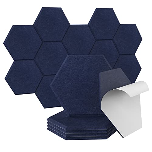 Balkwan Hexagon Acoustic Foam Tiles - 6 Pack, Dark Blue