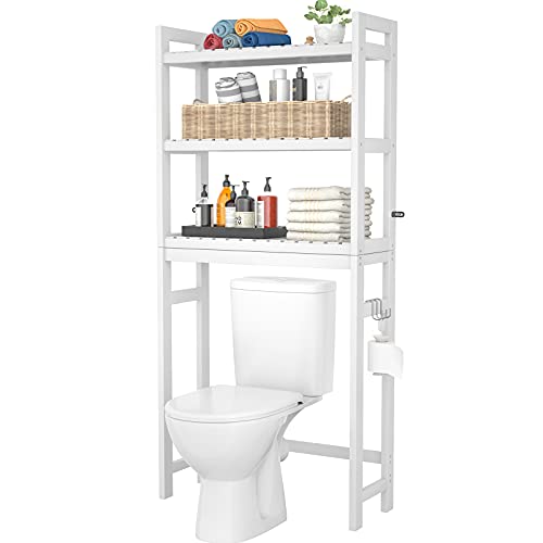 Bamboo 3-Tier Over-The-Toilet Space Saver Organizer Rack