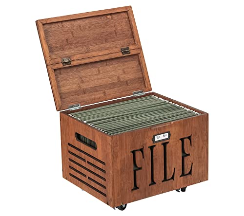 Bamboo File Cabinet with Wheels and Hanging Folder