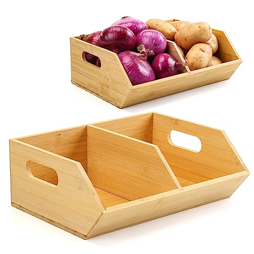 Bamboo Onion and Potato Storage Box