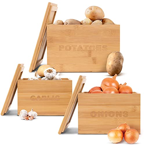 Bamboo Onion and Potato Storage Containers
