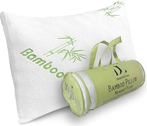 Bamboo Pillow King - Shredded Memory Foam for Sleeping