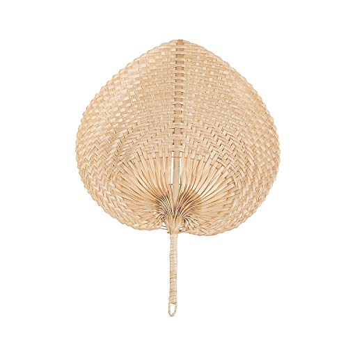Bamboo Raffia Fans (Set of 12) - Luau and Tropical Party Supplies