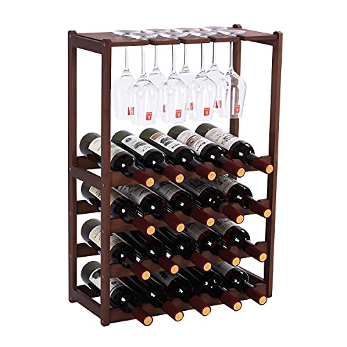 Bamboo Wine Storage Shelf for Home Kitchen