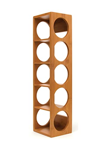 Bamboo Wood Stackable 5-Bottle Wine Rack