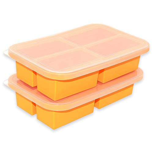 Bangp 1-Cup Silicone Freezing Tray with Lid, 2 Pack