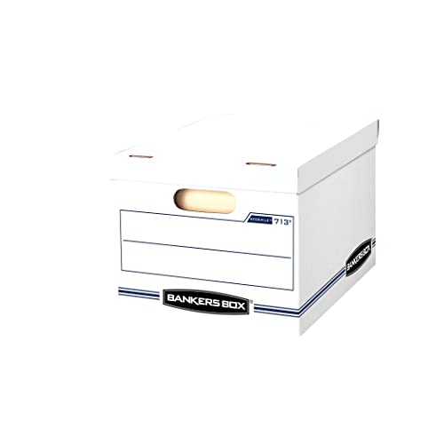 Bankers Box STOR/FILE Storage Boxes, Standard Set-Up, Lift-Off Lid, Letter/Legal, 6 Pack (0071303), white